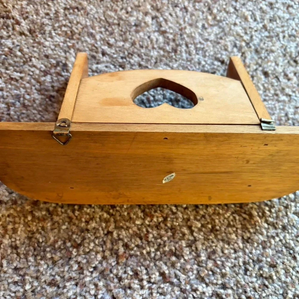 Vintage small Cut out heart mini bench and shelves